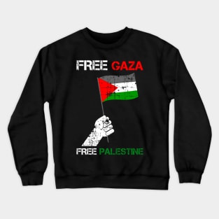 Free Gaza Free Palestine - Grab The Palestinian Flag Support Crewneck Sweatshirt